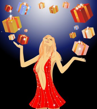 Delight from gifts. clipart