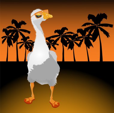 Goose on rest clipart