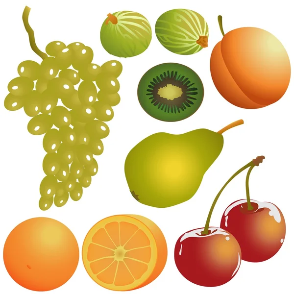 Set di frutta fresca — Vettoriale Stock