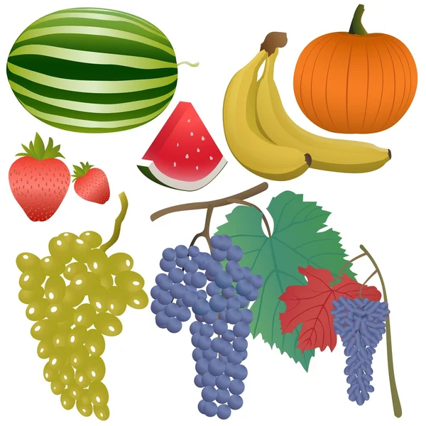 Set de frutas y bayas — Archivo Imágenes Vectoriales
