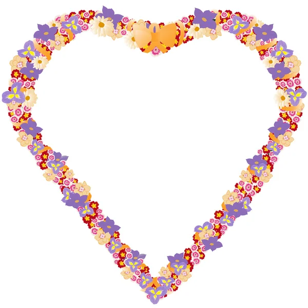 Símbolo del corazón de las flores — Archivo Imágenes Vectoriales