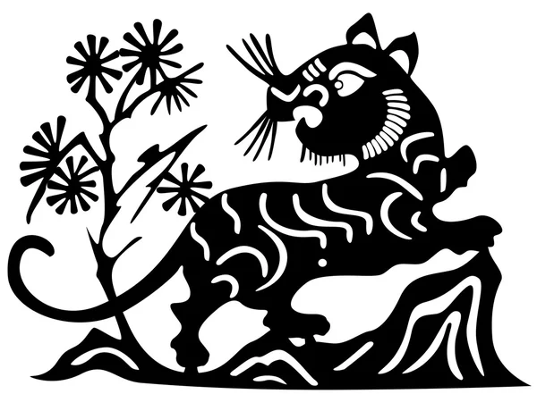 ライオンの古代日本のタトゥー — ストックベクタ