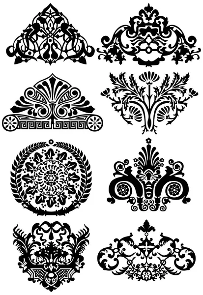 Oude tatoeages en ornamenten — Stockvector