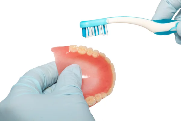 Correct cleaning of a teeth — Stock Photo, Image