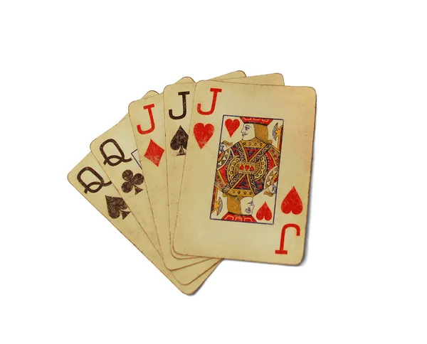 Vintage poker playing cards — Stock Photo, Image