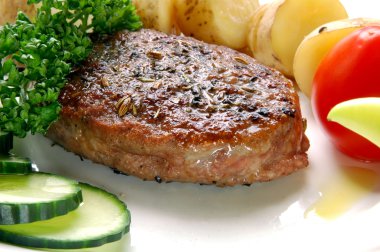 Burger with potatoes clipart