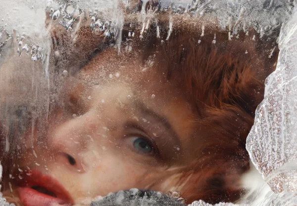 stock image Face in ice