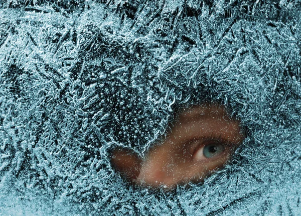 Eye in ice — Stock Photo, Image