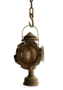 Vintage lantern on chain clipart