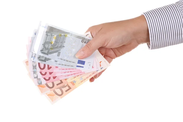 Hand with Euro notes — Stock Photo, Image