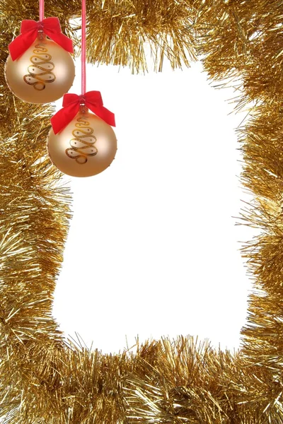 Golden Christmas frame — Stock Photo, Image