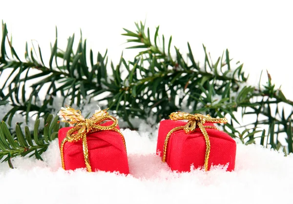 Dwa Boże Narodzenie prezent bo — Zdjęcie stockowe