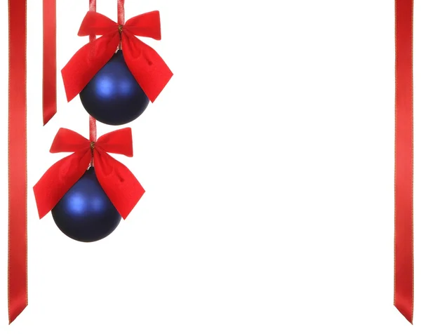 Christmas balls with ribbons — Stock Photo, Image