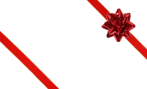 Red holiday ribbon bow — Stock Photo, Image