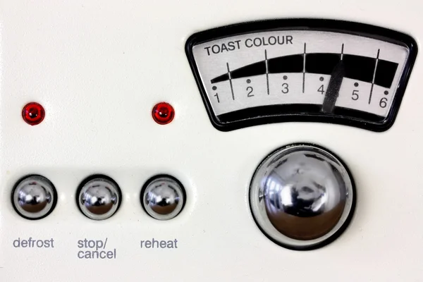 Toaster dial and chrome knobs — Stock Photo, Image