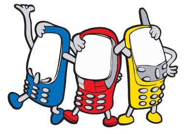 Mobile phones raster clipart