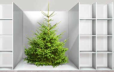 Christmas tree on the shelf clipart