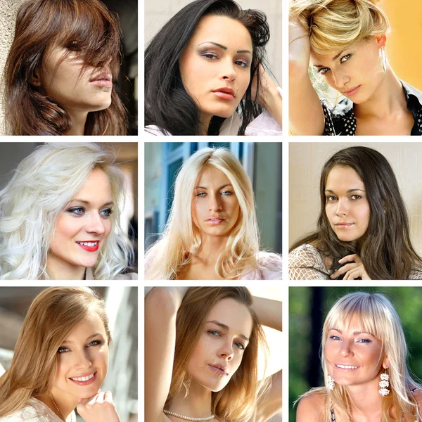 Rostos de mulheres — Fotografia de Stock