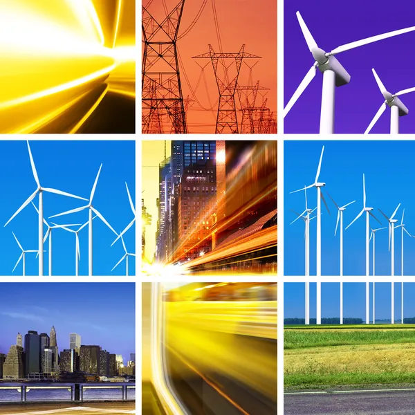 Elektrische Energie-Collage — Stockfoto