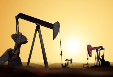 Silhouette of oil pump clipart