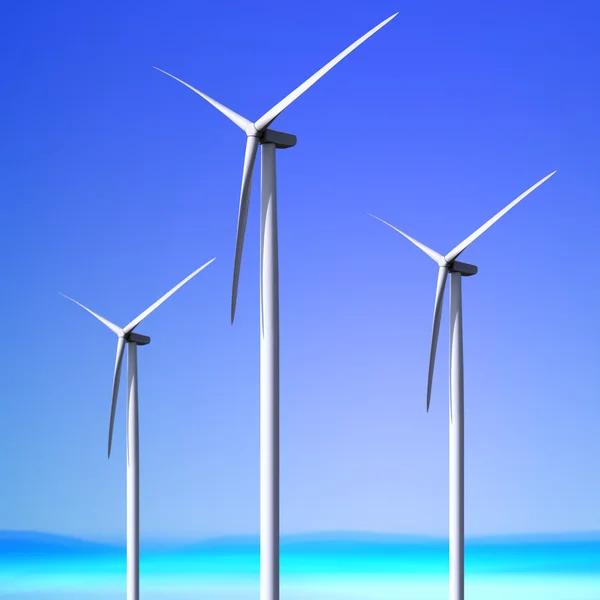 Белые ветряные турбины — стоковое фото