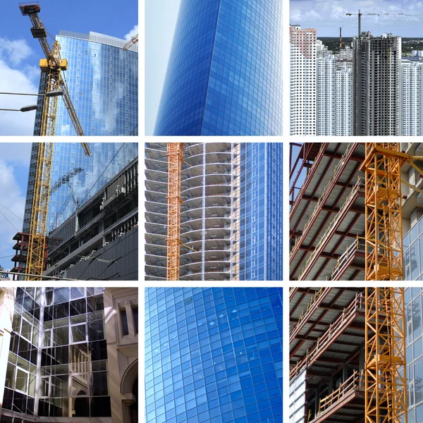 Collage av stora konstruktion — Stockfoto