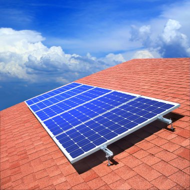 Solar panels on the roof clipart