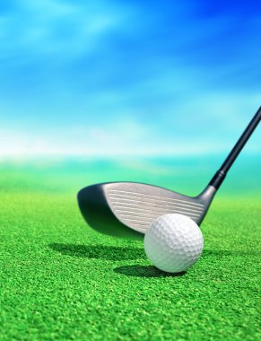 Golf ball on course clipart