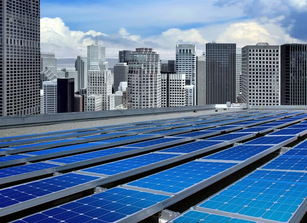 Modernos paneles solares Stok Resim