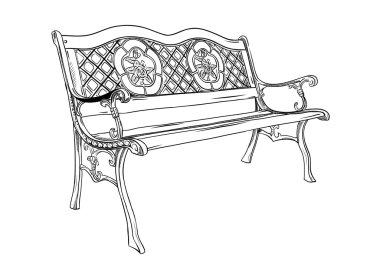 Park bench clipart