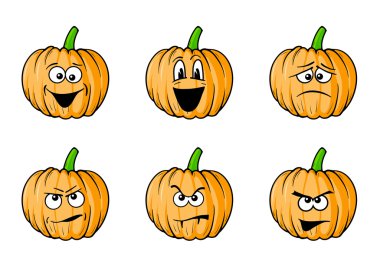 Faces pumpkins clipart