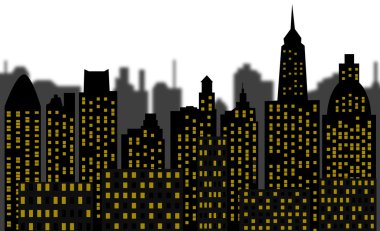 Skyscrapers - panorama of modern town clipart