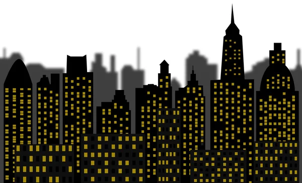 Wolkenkratzer - Panorama der modernen Stadt — Stockfoto