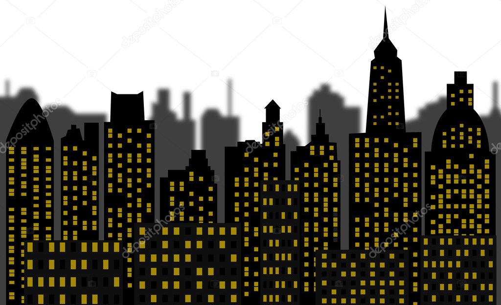 Skyscrapers - panorama of modern town