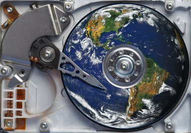 World on the hard disc clipart