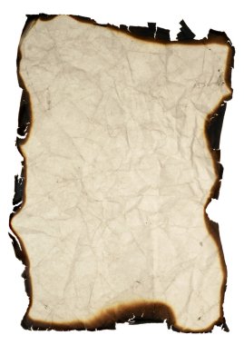 Isolated grunge paper with burned edges clipart