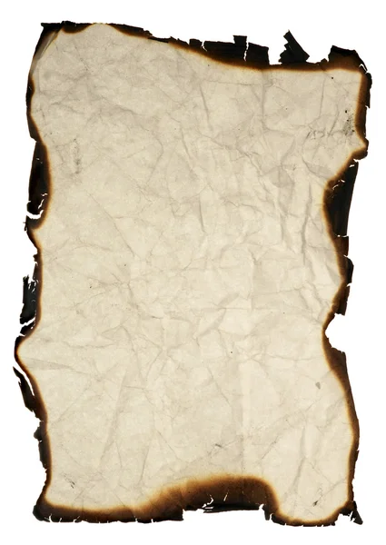 Na białym tle papier z krawędziami spalone — Zdjęcie stockowe