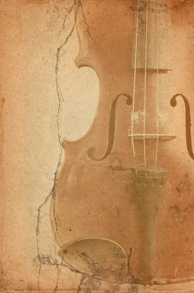 Grunge fondo de música con viejo violín — Foto de Stock