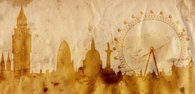 London skyline in grunge style clipart