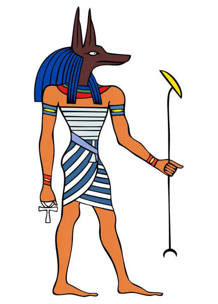 古代エジプト - アヌビス神 — ストックベクタ