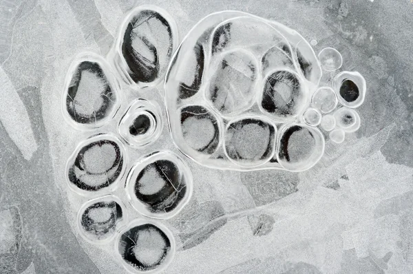 Текстура льда - замороженные пузыри — стоковое фото