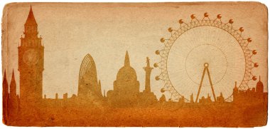 Panorama of London in grunge style clipart