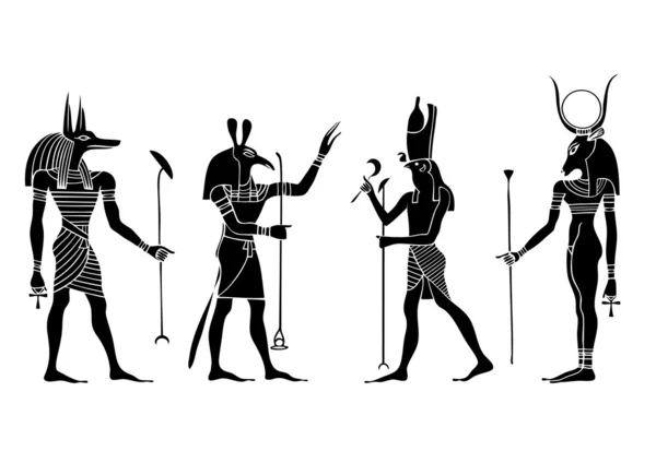Egyptische goden en godin — Stockvector