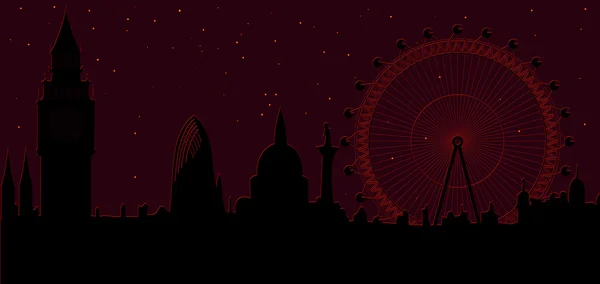 夜のロンドンのスカイライン — ストック写真