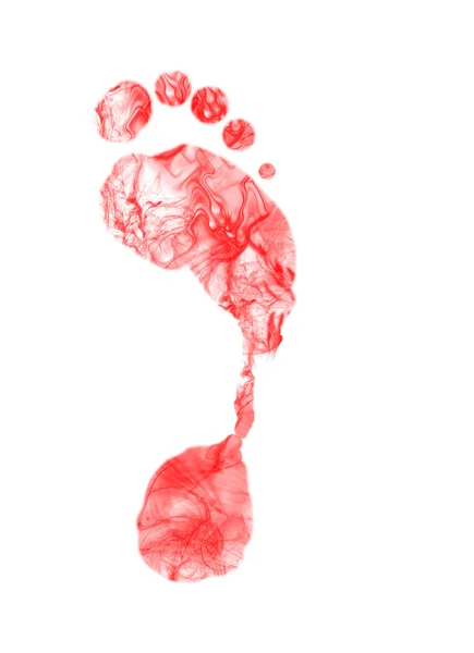 Fiery foot print — Stock Photo, Image