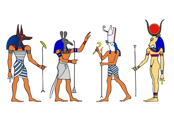 Egyptian gods and goddess — Stock Vector