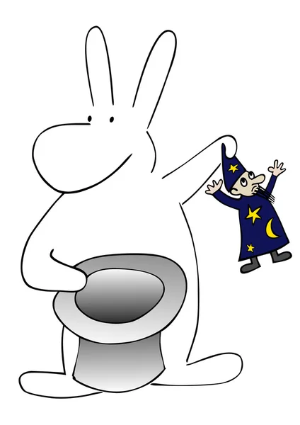 Rabbit and magician — Stock Vector