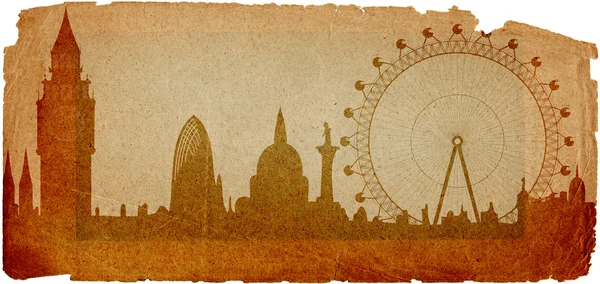 Panorama of London in grunge style — Stock Photo, Image