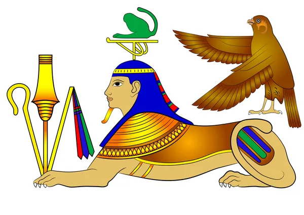 スフィンクス - 古代エジプトの神話上の生き物 — ストックベクタ
