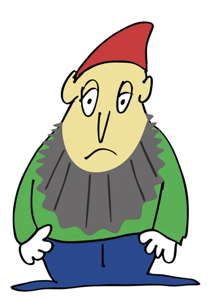 Triste gnome - vecteur — Image vectorielle